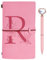 Initialen PU Leder Notizbuch mit Stift, Rosa Nachfüllbar Tagebuch für Frauen Mädchen, Reisetagebuch Skizzenbuch Notebook Geschenk für Freundin Schwestern Lehrer Abschluss Geburtstag Weihnachten R