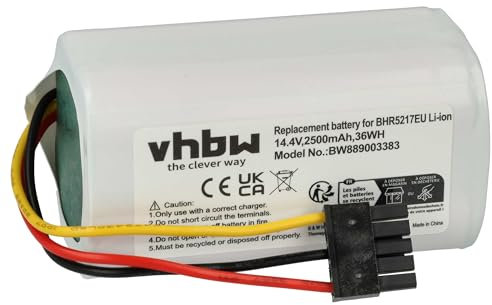 vhbw 1x Akku kompatibel mit Xiaomi MJSTL, MI Robot Vacuum MOP 2 LITE, BHR5217EU, 042621 Saugroboter (2500 mAh, 14,4 V, Li-Ion)