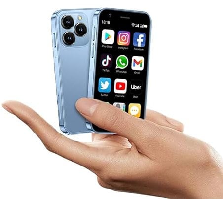 Mini Smartphone 4G LTE SOYES XS16 3.0 inch Android 10 Quad Core 2000mAh Type-C Dual SIM Unlocked Small Mobile Phone (Blue, 2GB RAM 16GB ROM)