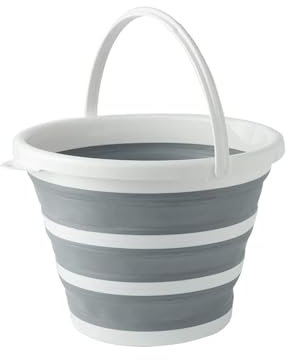 Cubo de Agua Plegable de 10L con asa, contenedor de Almacenamiento de Agua portátil de Gran Capacidad para Acampar al Aire Libre