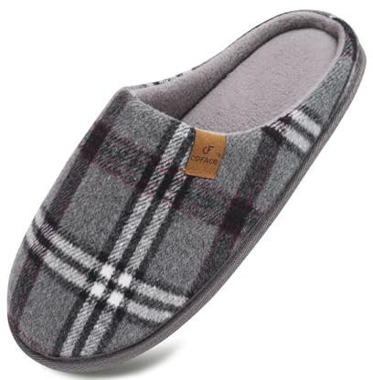 COFACE Pantofole da Uomo Invernali Calde Ciabatte da Casa Comoda Memory Foam Feltro Scarpe con Antiscivolo Suola Taglia 44