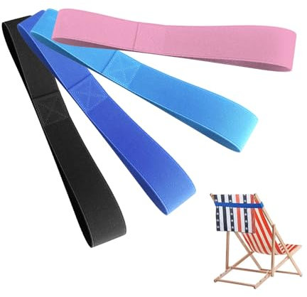 4 Pack Beach Towel Bands for Sun Loungers, Elastic Towel Clips to Secure Towels on Chairs, Chair Bands,Beach, And Outdoor Use, Stretchable(blue, Black, Pink, Light Blue)