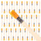50Pcs Nylon Bristle Paint Brush, 12mm Small Flat Acrylic Paint Brushes, Soft Multipurpose Bulk Watercolor Painting Brush, Chip Paint Brushes with Wood Handle for House Trim Home Repair