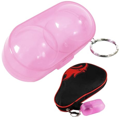 Générique Heavy Duty Pong Ball Container - Stand with Chain, High Hardness Storage Box | Storage for 2 Table Tennis Balls, Ideal for Adults and Pong Lovers