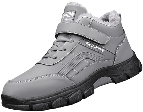 Gel Einlagen Schuhe Herren Shoes Cotton Short Shoes Snow Boots Lammfell Schuhe Herren (Grey, 47)