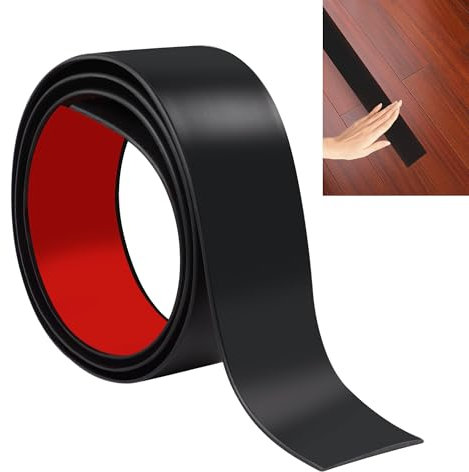 JUNART 100cm×5cm Laminate Flooring Threshold Transition Strip, Self Adhesive Vinyl Floor Strip, Tiles or Carpet Edge Transition Trim(Black)