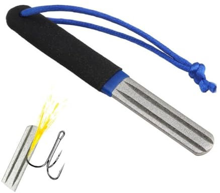 Darts Sharpener Fishing Hook Sharpener 180/400 Grits Double Sided Diamond Grinding File V-Groove Dart Point Sharpener Portable Rapid Sharpening Tool for Fishing Grinding Reduced Bounce Outs (Blue)