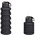 Borraccia pieghevole in silicone, 500 ml, portatile, per attività all'aperto, palestra, viaggi, resistente alle alte temperature, per campeggio e tutto il resto, colore nero