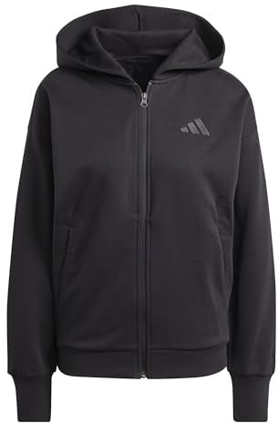 adidas Femme all SZN Fleece Full-Zip Hoodie, Black, XL