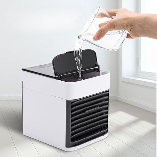 UBOON - Aire Acondicionado Portátil | Climatizador Evaporativo Silencioso y Potente con 3 Niveles | Mini Air Cooler USB y Corriente | Bajo Consumo A+ para Dormitorio u Oficina