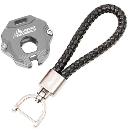 Bouchon de Valve de Pneu pour HON@&DA XL750 TRANSALP XL 750 Xl750 Moto Clé Housse Coque Porte-clés Porte-clés Porte-clés(1Set Titanium)