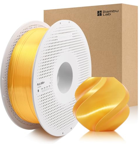 CCTREE Original PLA Silk+ 3D Druckfilament 1,75 mm, mit Spule, Gold 13405 | Glänzend wie Chrom, glatt wie Seide, Müheloses Drucken, mit RFID für Bambu Lab A/P/X/H Series 3D Drucker, AMS, 1KG +/- 0.03mm