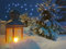 CBK-MS LED Leucht Bild Laterne im Schnee Wandbild Winterlandschaft 30x40cm
