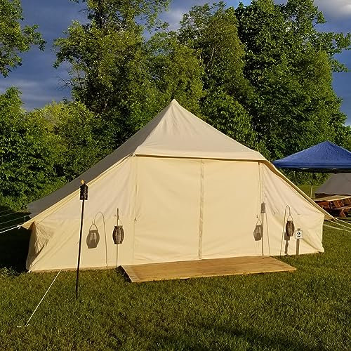 Dream House Großes, geräumiges Kuppelzelt Outdoor-Zelt aus wasserdichtem Baumwoll-Segeltuch, 4 Jahreszeiten, Campingzelt für 10 Personen