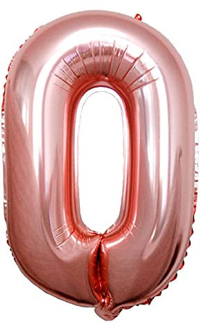 Lepep 85 cm Rose Gold Balloons Numbers from 0 to 9 Letters from A to Z Party Decoration Balloons for Birthday Baby Shower Bridal Shower Wedding Prom Foil Balloons Decoration (Number 0)