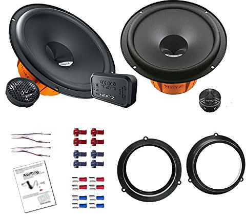 Hertz DSK 165.3 Lautsprecher mit Einbauset kompatibel mit Audi A4 B8 (8K) ab 2009 Türen hinten 320 Watt 16,5 cm 2 Wege Kompo