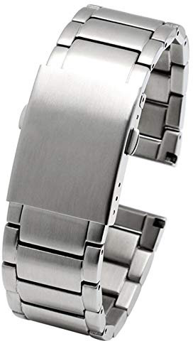 HNGM Uhrenarmband 22mm 24mm 26mm 28mm 30mm Edelstahl uhrband männer Metall Feste Armband Band Armband Herrenuhrenbänder (Band Color : A Silver, Band Width : 28mm)