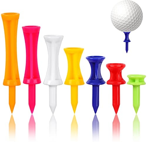 70 Pcs Golf Tees, Mixed Sizes Plastic Golf Tee, Durable Castle Tees Small Golf Tees in Multiple Colors(25mm, 32mm, 39mm, 45mm, 51mm, 59mm, 70mm)