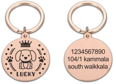 krui Collar Perro Personalizado con Nombre,Placa Perro Grabada,Collares para Perro Personalizados,Chapa Perro Grabada Personalizada,Chapa Perro Personalizada (Oro Rosa)