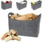 Aufun Filztaschen 4x Tasche aus Filz, Kaminholzkorb Filztasche Shopper Faltbar, Kaminholztasche, Holzkorb zur Aufbewahrung von Holz, Zeitungen, Kaminholz (55 x 30 x 40 cm, Hellgrau)