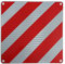 Italien Warntafel rot-weiß aus Aluminium - Warnschild für Fahrradträger und überstehende Ladung - mit Italienischer Typengenehmigung - 500 x 500 mm - Reflexionsklasse RA2/C - für Wohnmobil Wohnwagen