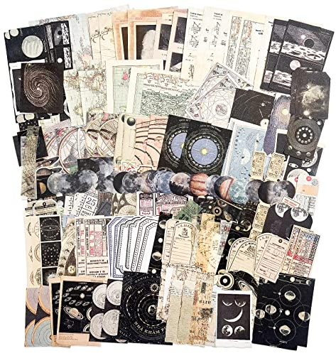 NEULEBEN 200PCS Vintage Scrapbooking Papier, Vintage Platz Aufkleber für Art Journaling Bullet alte Zeiten Buchstaben DIY Dekoration Bastelsets Notizbuch Collage Album Ästhetische Bilderrahmen