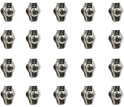 20 Pezzi Fermaglio per Fune Metallica, Clip per Fune Metallica M2, Fermacavo a Fune Metallica in Acciaio Inox, per Morsetti per Funi Metalliche Zincate