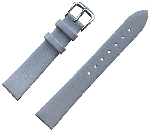 MZBUTIQ 18mm Grau Uhrenarmband Leder Ersatz für Dünn Weich Damen