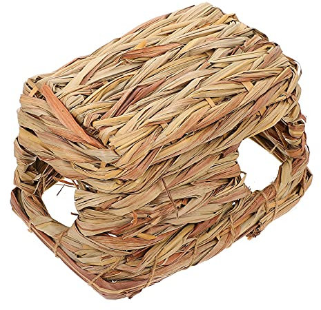 Beaupretty Hamster Straw Hideout Nest Simple Woven Hiding House for Pets Breathable and Comfortable Amusement Park for Hamsters Rats and Chinchillas for Cage