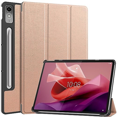 YRH for Lenovo Tab P12 Case 12.7 inch 2023 (TB370FU|TB371FU), Slim Light Hard Shell Protective for Lenovo P11 Gen 2 Case, with Auto Wake/Sleep, Rosegold