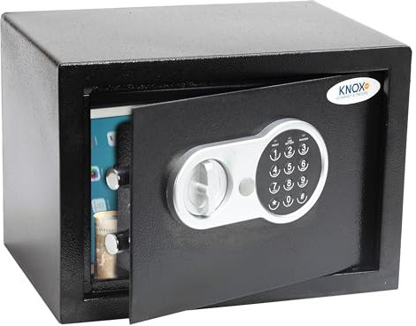KNOXSAFE KNOXPRO 2, 16 l, Professioneller Safe für Wertgegenstände und Dokumente, Anti Bounce Sicherheitsschloss, Schwarz, 35 x 25 x 25cm (L x B x H)