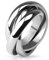 Paula & Fritz® Ring Damen Silber 8-mm Breit 316L Chirurgenstahl Größe 54 (17,2) Damenring Herrenring Partnerring Dreiband-Rollring Wickel-Ring