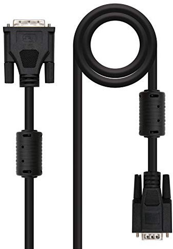 Monkey Ladder Cable DVI 18+5/M a VGA HDB15/M 3m Negro - Conexiones de alta calidad para video, ideal para conectar computadoras a proyectores o monitores.