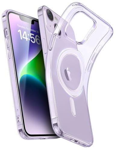 ESR for iPhone 14 Case iPhone 13 Case, Compatible with MagSafe, Military-Grade Protection, Resists Yellowing and Scratches, Magnetic Phone Case for iPhone 14 iPhone 13, Zero Series, Clear Purple