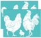 OLYCRAFT 2 Stück 28x22cm Fooster Selbstklebende Siebdruckschablone Henne Huhn Netzschablonen Bauernhof Thema Wiederverwendbare Netzschablonen Transfer Für DIY T-Shirt Stoffmalerei