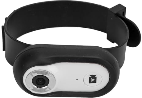 GLOGLOW Haustierhalsband-Kamera, 120° Weitwinkel-Katzenhalsband-Kamera, Sport-Action-Kamera, Mini-Körper, Kleine Kamera, HD-Überwachungskamera für Drinnen und Draußen (mit 8G-TF-Karte)
