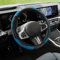deemars Leder Auto-Lenkradabdeckung, 15 Zoll Bunte Strasssteine Elastische Lenkradschutz, Auto Interieur Zubehör Anti-Rutsch-Auto-Lenkrad-Schutz Universal für die meisten Autos (K3-Blau)