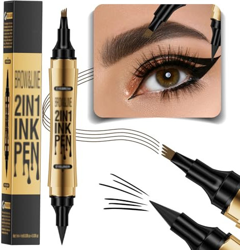 Lápiz de Cejas Mágico,las cejas Maquillaje,pintura ceja rnujer,Crea unas Cejas-Naturales-Duraderas-Resistentes al Agua y Duraderas (Marrón Oscuro)