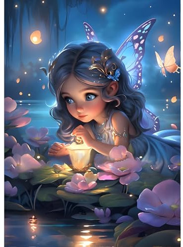 QINRUBB Fee Diamond Painting Erwachsene, 5D Schmetterling Diamant Painting Bilder Anfänger, DIY Traumland Runder Vollbohrer Diamanten Malerei Stickerei Kreuzstich Geschenke Home Wand Dekor 30x40cm