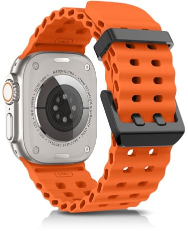 Chinbersky Ocean Cinturino Compatibile con Apple Watch Ultra 2/Bracciale Ultra 49mm 46mm 45mm 44mm 42mm, Bracciale di ricambio in silicone sportivo traspirante per iWatch SE Serie 10 9 8 7 6 5 4 3 2 1