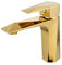 MILOT Single Lever Luxury Basin Tap | Diamond Cut Design | Lead Free Brass | Without Pop Up Waste | G1/2 Modern Fitting Leak Proof Ceramic Cartridge Bathroom Sink Tap | Titanium Gold