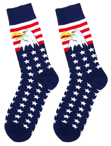 Aroncent US Flagge Socken Lustige USA: Herren Damen Muster Socken mit US-Flagge patriotismus Socken für Amerika Freiheitstag Geschenk Mehrfarbig