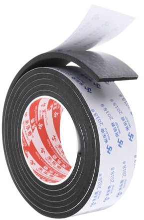 PATIKIL 2m/6.6ft Ruban en mousse d'étanchéité, 4,5 cm de large 5 mm d'épaisseur Bande d'étanchéité unilatérale pour isolation de fenêtre de porte, noir