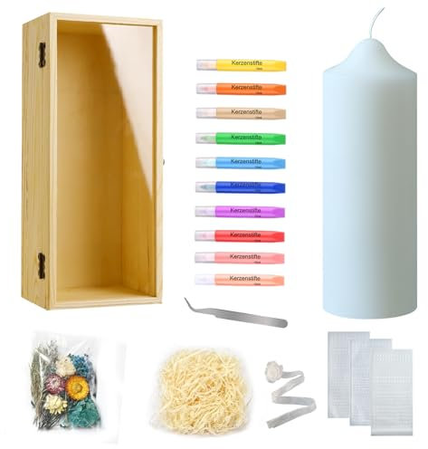 Scentoria Taufkerze, Taufkerze Selber Machen Set, Kreatives DIY Taufkerzen Set, Taufkerze Junge, Taufgeschenk für Jungen, Kommunionkerze Bastelset