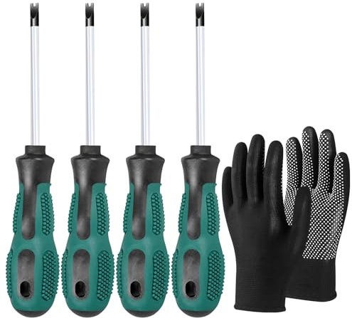 HENGBIRD 4 pcs Tournevis de type U M1.7/M2.0/M2.3/M2.6 Tournevis magnétique de type fourche en U Kit d'outils manuels Tournevis à fente magnétique multifonctions CRV Embouts