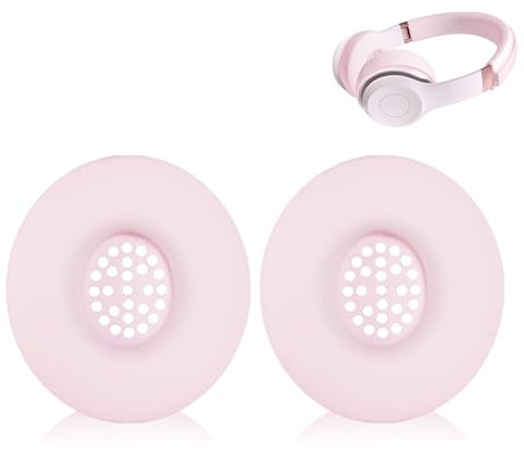 Adhiper Solo 4 Silicone Case Cover Ear Pads Cover Compatible with Beats Solo 4, Anti-Scratch, securely, Washable Protector Cover, Solo4 Protective Earpad Covers Accessories(Pink)