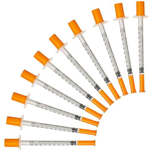 10 Pcs 30G*8mm 1ml Dispensing Measuring Tool with Cap Plastic Syringes Multi-Purpose Individually Packaging Syringes for Lab Oil or Glue