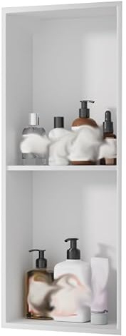 Stainless Steel Bathroom Shelves Integrated Storage for Toiletries & Cosmetics Finished Units TV Cabinet Dividers White Size: 28 x 7 cm Modern & Durable Design