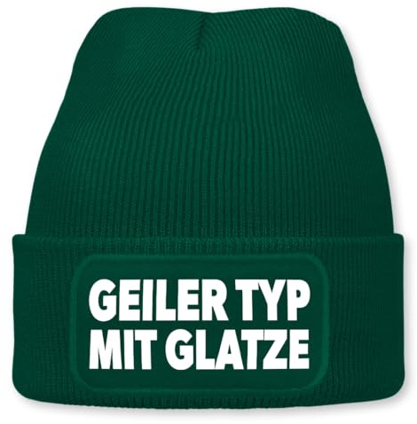 Prozente Momente Geiler Typ mit Glatze - Beanie | Strickmütze | Wollmütze | Beanie mit Druck | lustige Sprüche | Apres-Ski | Winter