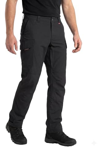 DANISH ENDURANCE Wanderhose Herren, Wasserabweisende Robuste Softshellhose | Wasserabweisende Softshell-Wanderhose mit Stretch-Knien und Cargotaschen für Wandern, Camping und Outdoor-Einsätze